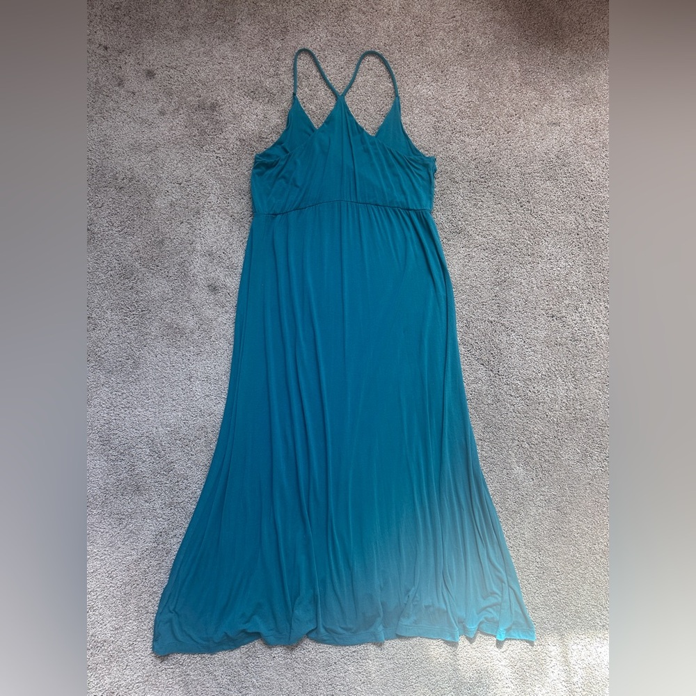 GAP Teal Maxi Dress Small Cross-Front Spaghetti Strap - Picture 3 of 9